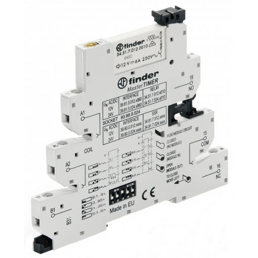 Finder 39.81.0.012.0060 vazební relé 12 V/DC, 12 V/AC 6 A 1 přepínací kontakt Tray 1 ks