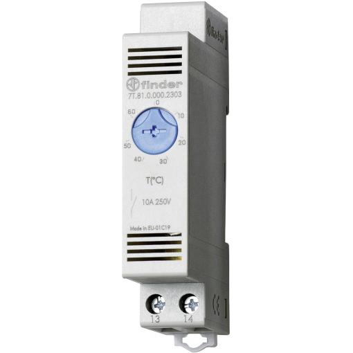 Finder termostat do skříňového rozvaděče 7T.81.0.000.2303 250 V/AC 1 spínací kontakt (d x š x v) 88.8 x 17.5 x 47.8 mm Tray 1 ks