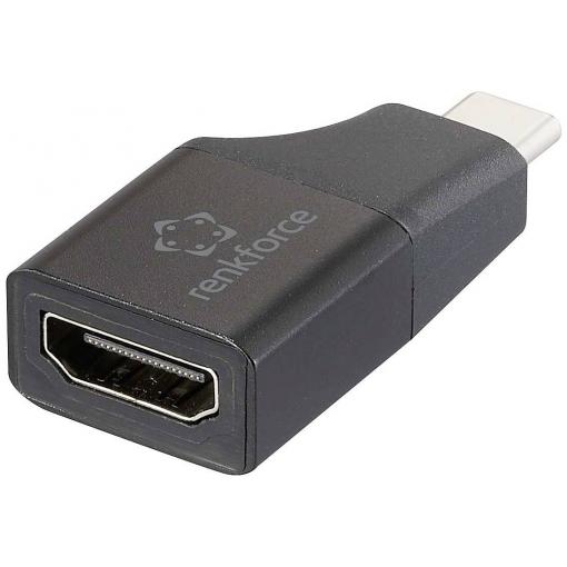 Renkforce RF-6418168 USB-C® / HDMI adaptér [1x USB-C® zástrčka - 1x HDMI zásuvka] černá