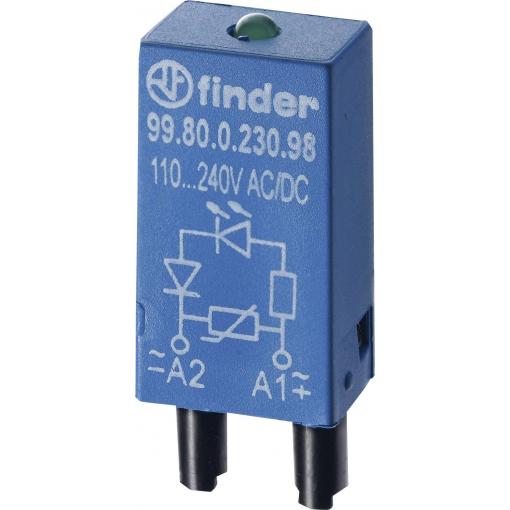 Finder zasouvací modul s diodou s LED diodou, S nulovou diodou 99.80.9.024.99 Barvy světla (LED svítidlo): zelená Vhodné pro model (relé): Finder 94.54.1,