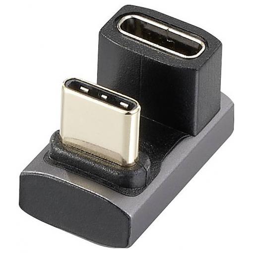 Renkforce USB3®, USB-C® adaptér [1x USB-C® zástrčka - 1x USB-C® zásuvka] RF-3802674 8K UHD, Zásuvka úhlová, otočená o 180°