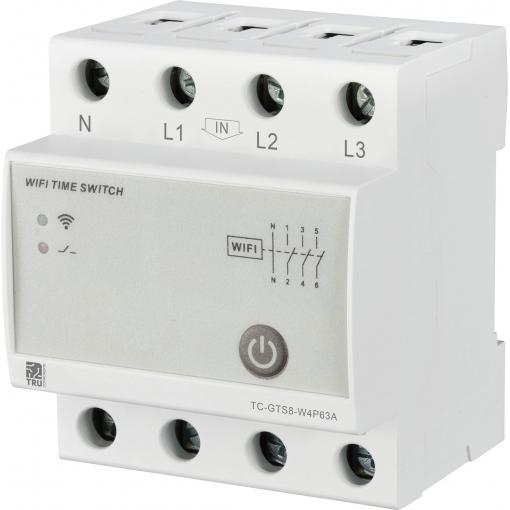 TRU COMPONENTS TC-GTS8-W4P63A TC-12485088 Wi-Fi spínač, 1 min - 24 h, 250 V/AC, 63 A, 1 ks