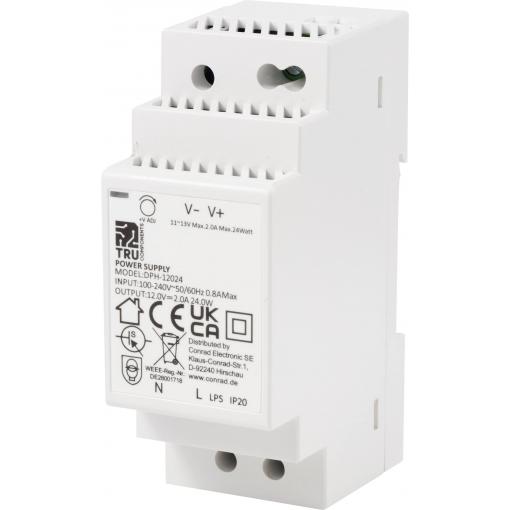 TRU COMPONENTS TC-10580808 síťový zdroj na DIN lištu 12 V/DC 2 A 24 W Počet výstupů:1 x Obsah 1 ks