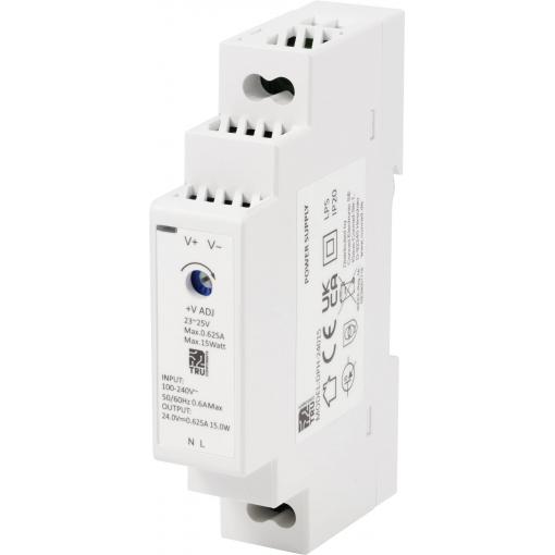 TRU COMPONENTS TC-10580804 síťový zdroj na DIN lištu 24 V/DC 0.625 A 15 W Počet výstupů:1 x Obsah 1 ks