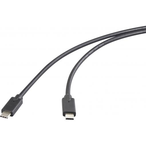 Renkforce Kabel USB-C USB 3.2 Gen2x2 USB-C ® zástrčka, USB-C ® zástrčka 1.00 m černá krytí TPE RF-5501102