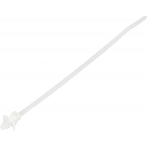 TRU COMPONENTS TC-13030676, TC-WM-115-3.6-N, stahovací pásky, 3.6 mm, 155 mm, přírodní, s křídlovým uzávěrem, chemická odolnost, 100 ks