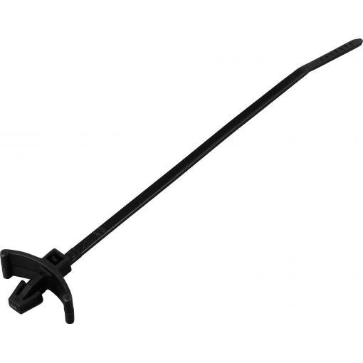 TRU COMPONENTS TC-13030692, TC-WM-100-2.5-UVB-B, stahovací pásky, 2.5 mm, 100 mm, černá, s křídlovým uzávěrem, odolná vůči UV záření, chemická odolnost, 100 ks