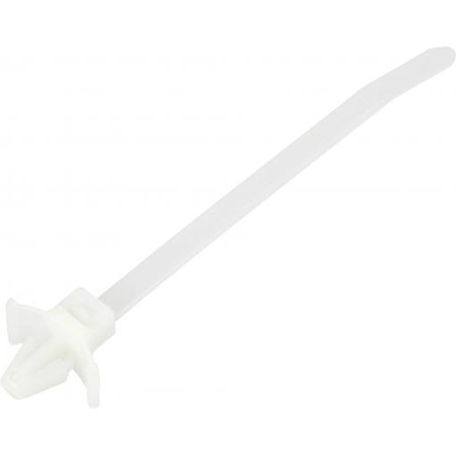 TRU COMPONENTS TC-13030680, TC-WM-100-4.8-N, stahovací pásky, 4.8 mm, 100 mm, přírodní, s křídlovým uzávěrem, chemická odolnost, 100 ks
