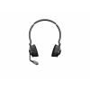 Jabra Engage 75 SE Stereo Headset otevřená (On Ear) Bluetooth®, DECT, kabelová stereo černá Potlačení hluku Vypnutí zvuku mikrofonu, NFC