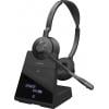 Jabra Engage 75 SE Stereo Headset otevřená (On Ear) Bluetooth®, DECT, kabelová stereo černá Potlačení hluku Vypnutí zvuku mikrofonu, NFC