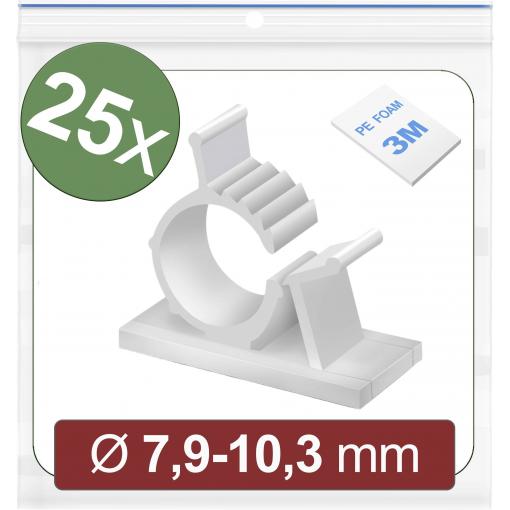 Quadrios 24CA445 úchytka samolepicí 24CA445 Průměr kabelového svazku (rozsah) 7.9 do 10.3 mm bílá 25 ks