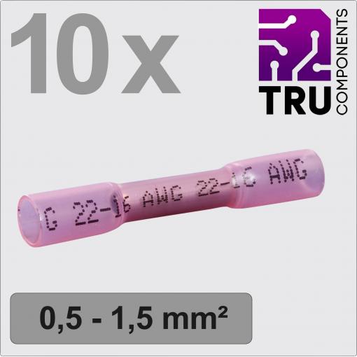 TRU COMPONENTS TC-13448492 krimpovací spojka se smršťovací bužírkou 0.5 mm² 1.5 mm² plná izolace červená 10 ks