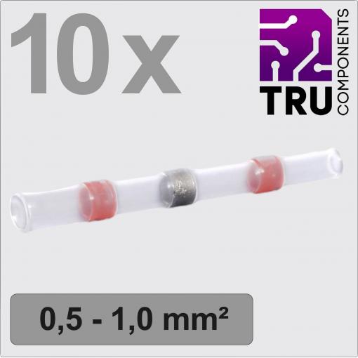 TRU COMPONENTS TC-13448512 krimpovací spojka se smršťovací bužírkou 0.5 mm² 1.0 mm² plná izolace červená 10 ks
