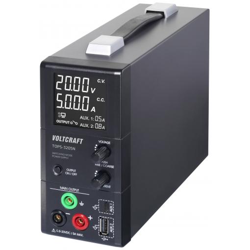 VOLTCRAFT TOPS-3205N laboratorní zdroj s nastavitelným napětím, 0.8 - 20 V/DC, 0.1 - 5 A, 100 W, Bez ventilátoru, výstup 3 x, VC-15448585