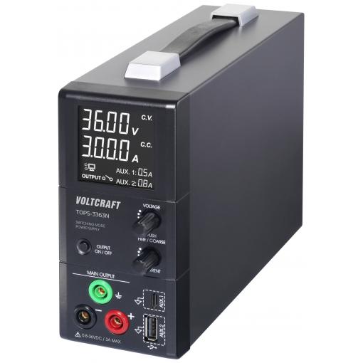 VOLTCRAFT TOPS-3363N laboratorní zdroj s nastavitelným napětím, 0.8 - 36 V/DC, 0.1 - 3 A, 100 W, Bez ventilátoru, výstup 3 x, VC-15448590