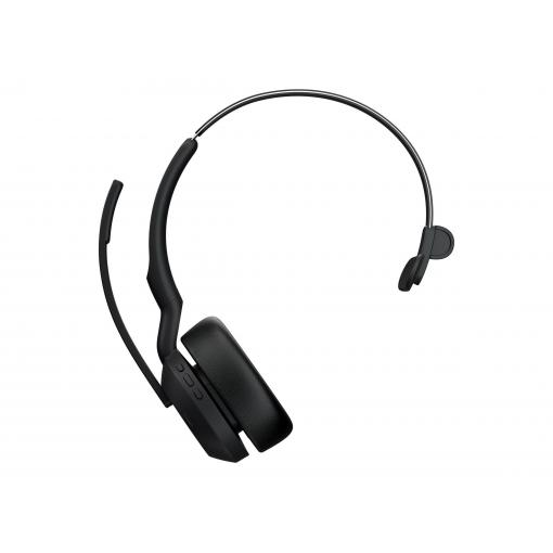 Jabra Evolve2 55 Link 380/390a MS Mono L Headset otevřená (On Ear) Bluetooth® mono černá Potlačení hluku, Redukce šumu mikrofonu headset, monofonní Počítače