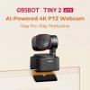 Obsbot Tiny 2 Lite PTZ 4K webkamera, 3840 x 2160 Pixel, Rychlé automatické sledování s pomocí AI, Ovládání gesty
