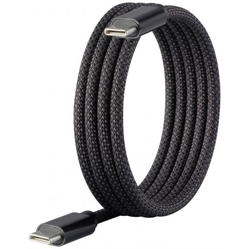 Renkforce USB kabel USB 2.0 USB-C ® zástrčka, USB-C ® zástrčka 1.00 m černá S magnetickým vinutím, látkový potah RF-6437920