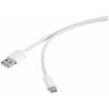 Renkforce USB kabel USB 2.0 USB-C ® zástrčka, USB-A zástrčka 1.00 m bílá S magnetickým vinutím, látkový potah RF-6437922