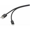 Renkforce USB kabel USB 2.0 USB-C ® zástrčka, USB-A zástrčka 1.00 m černá S magnetickým vinutím, látkový potah RF-6437924