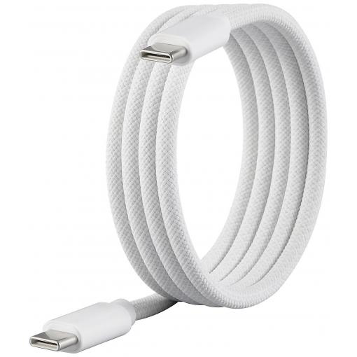 Renkforce USB kabel USB 2.0 USB-C ® zástrčka, USB-C ® zástrčka 1.00 m bílá S magnetickým vinutím, látkový potah RF-6437918