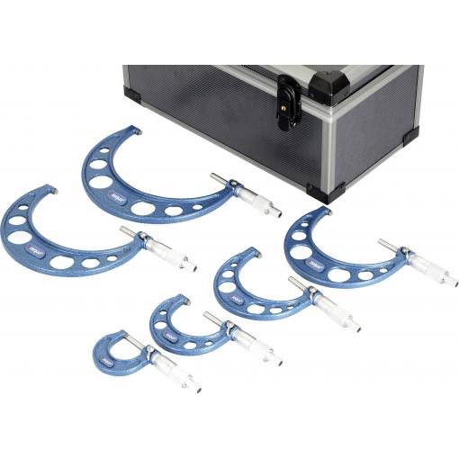 Dasqua 4111-8215 sada třmenových mikrometrů s kontrolním měřítkem 0 - 150 mm DIN 863