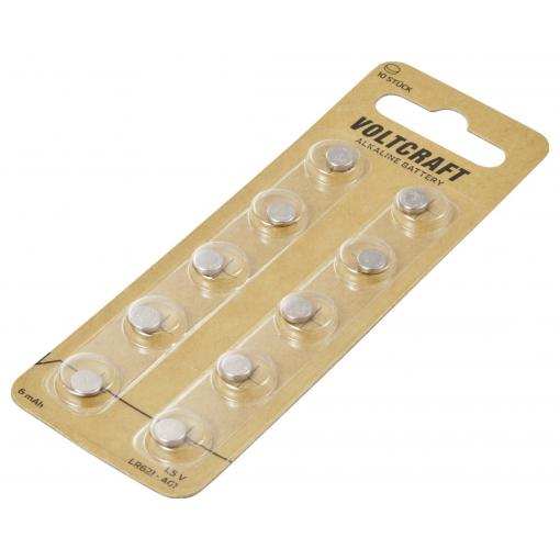 VOLTCRAFT knoflíkový článek LR 621 10 ks 6 mAh alkalicko-manganová AG1