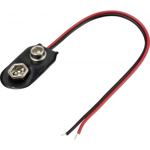 TRU COMPONENTS TC-13220476 bateriový klip 1x 9 V tlačítkové připojení (d x š) 28 mm x 15 mm