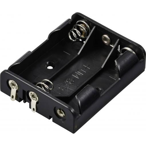 TRU COMPONENTS TC-13220532 bateriový držák 3x AA pájený konektor (d x š x v) 60 x 48 x 16 mm