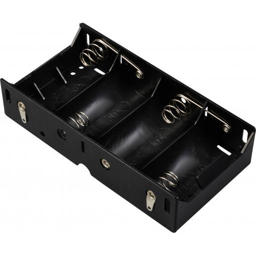 TRU COMPONENTS TC-13220484 bateriový držák 4x Velké mono pájený konektor (d x š x v) 140 x 72 x 31 mm