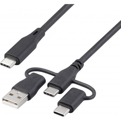 Renkforce Nabíjecí kabel USB USB 2.0 USB-C® 3.00 m černá RF-6615910