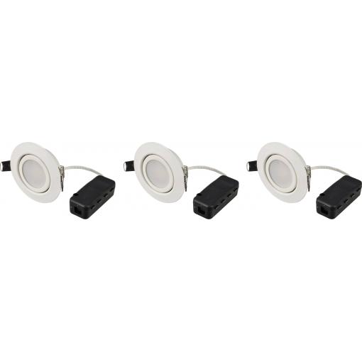 Sygonix SY-6610778 LED vestavné svítidlo, třída F (A - G), LED, 5.5 W, bílá, sada 3 ks