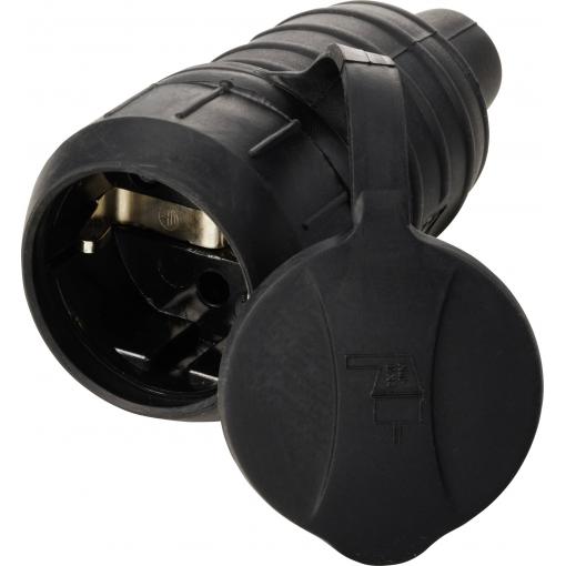 Sygonix SY-6618474 zásuvka TPE 250 V/AC černá IP44