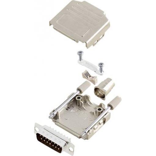 encitech DPPK15-M-DBP-K 6355-0004-02 sada D-SUB kolíkové lišty 180 ° Pólů: 15 pájecí kalíšek 1 sada