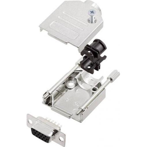 encitech DTZK09-HDS15-K 6355-0012-11 sada D-SUB zásuvková lišta 180 ° Pólů: 15 pájecí kalíšek 1 sada