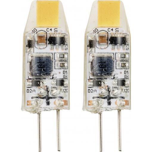 Sygonix SY-6442038 LED Energetická třída (EEK2021) F (A - G) G4 1 W = 10 W teplá bílá (Ø x d) 10 mm x 30 mm 2 ks
