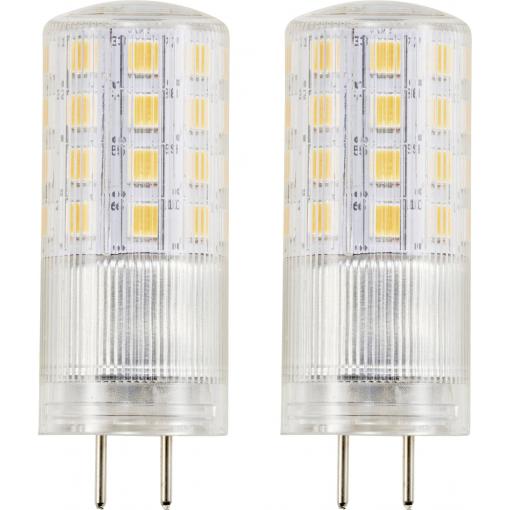 Sygonix SY-6442042 LED Energetická třída (EEK2021) F (A - G) GY6.35 klasická žárovka 4.5 W = 40 W teplá bílá (Ø x d) 18 mm x 50 mm 2 ks