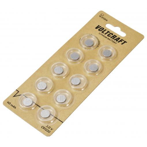 VOLTCRAFT CR 1220 knoflíkový článek 3 V 40 mAh lithiová VC-12209090 10 ks