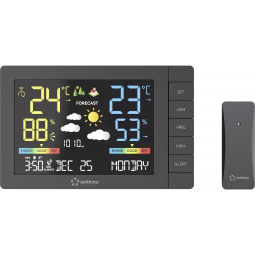 Renkforce RF-4883632 digitální meteostanice Počet senzorů (max.) 3 ks