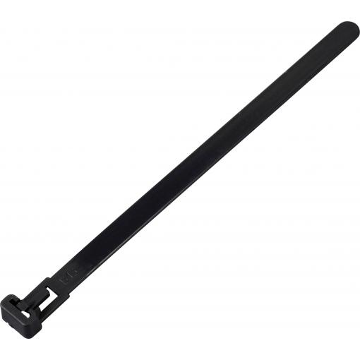 TRU COMPONENTS TC-13340648, TC-RT-150-7.6-B, stahovací pásky, 7.6 mm, 150 mm, černá, rozpojitelná, chemická odolnost, odolná vůči UV záření, 100 ks