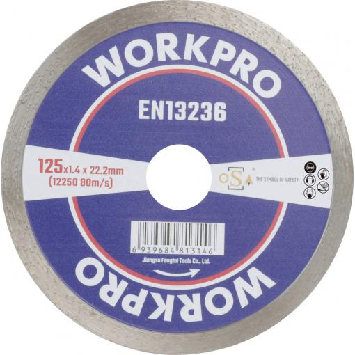 WorkPro GSOSCR-2 diamantový řezný kotouč 125 mm 1 ks keramika, Porcelán, mramor, zdivo, sklo, Vápenec, granit, přírodní kámen, pískovec