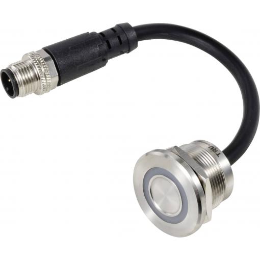 TRU COMPONENTS TC-TS22A10YSSR12M12 MALE CONNECTOR, TC-12835296 senzorová tlačítka, 22 mm, 24 V, 0.5 A, 1 ks