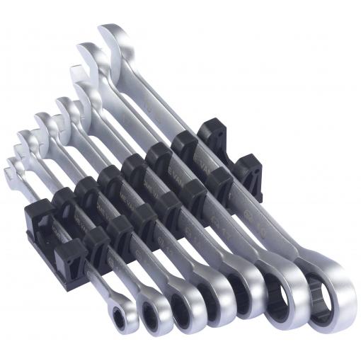 TOOLCRAFT TO-9626412 sada ráčnových jednostranných uzavřených klíčů 7dílná Délka klíče (cm) (jen pro nadpis) 8 - 19 mm