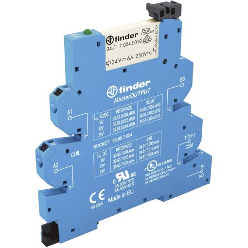 Finder 39.51.0.024.0060 vazební relé 24 V/DC, 24 V/AC 6 A 1 spínací kontakt Tray 1 ks