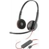 HP Poly Blackwire C3220 Headset otevřená (On Ear) kabelová stereo černá headset, Vypnutí zvuku mikrofonu, regulace hlasitosti Počítače