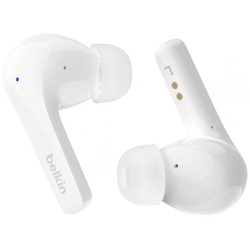 Belkin SoundForm Motion Headset do uší (In Ear) Bluetooth® bílá headset, Nabíjecí pouzdro, odolné vůči potu