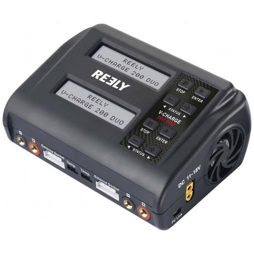 Reely V-Charge 200 Duo modelářská nabíječka, 10 A, Li-Ion, Li-Pol, LiFePO , LiHV , NiCd, NiMH, kyselina sírová, nabíjecí funkce, kontrola teploty