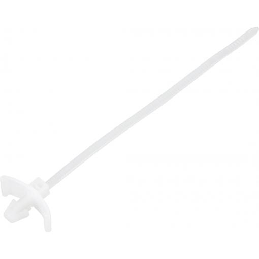 TRU COMPONENTS TC-13030668, TC-WM-100-2.5-N, stahovací pásky, 2.5 mm, 100 mm, přírodní, s křídlovým uzávěrem, chemická odolnost, 100 ks