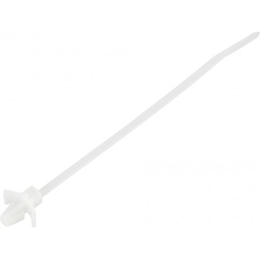 TRU COMPONENTS TC-13030672, TC-WM-110-2.5-N, stahovací pásky, 2.5 mm, 110 mm, přírodní, s křídlovým uzávěrem, chemická odolnost, 100 ks