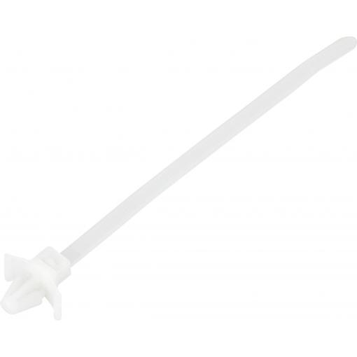 TRU COMPONENTS TC-13030684, TC-WM-130-4.8-N, stahovací pásky, 4.8 mm, 130 mm, přírodní, s křídlovým uzávěrem, chemická odolnost, 100 ks
